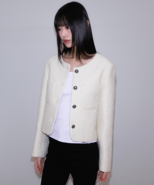 ROSEFRANTZ（ロゼフランツ）の「Classic Button Crop Tweed Jacket [Ivory]（その他アウター・レディース・アイボリー・OS）」の9枚目の写真
