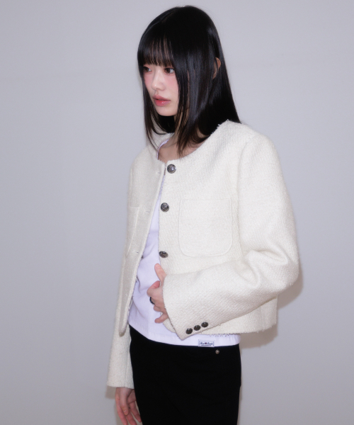 ROSEFRANTZ（ロゼフランツ）の「Classic Button Crop Tweed Jacket [Ivory]（その他アウター・レディース・アイボリー・OS）」の10枚目の写真
