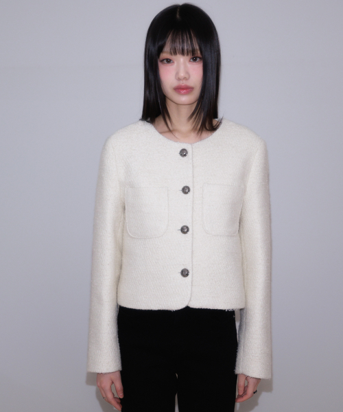 ROSEFRANTZ（ロゼフランツ）の「Classic Button Crop Tweed Jacket [Ivory]（その他アウター・レディース・アイボリー・OS）」の14枚目の写真