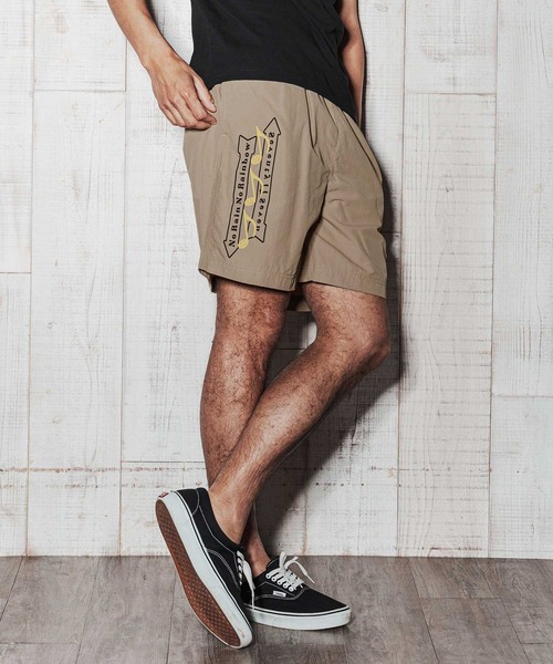 No Rain No Rainbow(ノーレインノーレインボー)の「mp14824-No Rain No Rainbow x seventy seven collaboration shorts ナイロンショートパンツ(NR26S-37)(その他パンツ・メンズ・サンドベージュ/ブラック/オリーブ・XL/L/M/S)」の2枚目の写真