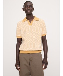 Banana Republic | リネンコットンブレンド ジャカード ポロシャツ(ポロシャツ)