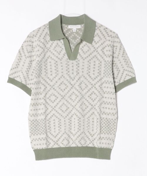 Banana Republic(バナナリパブリック)の「リネンコットンブレンド ジャカード ポロシャツ(ポロシャツ・メンズ・イエロー/グリーン/レッド・S/M/L/XL)」の4枚目の写真