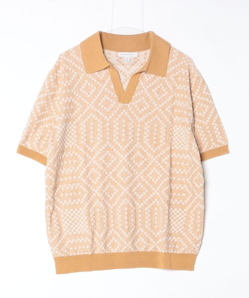 Banana Republic(バナナリパブリック)の「リネンコットンブレンド ジャカード ポロシャツ(ポロシャツ・メンズ・イエロー/グリーン/レッド・S/M/L/XL)」の5枚目の写真