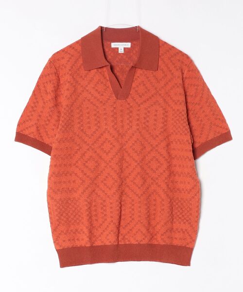 Banana Republic(バナナリパブリック)の「リネンコットンブレンド ジャカード ポロシャツ(ポロシャツ・メンズ・イエロー/グリーン/レッド・S/M/L/XL)」の6枚目の写真