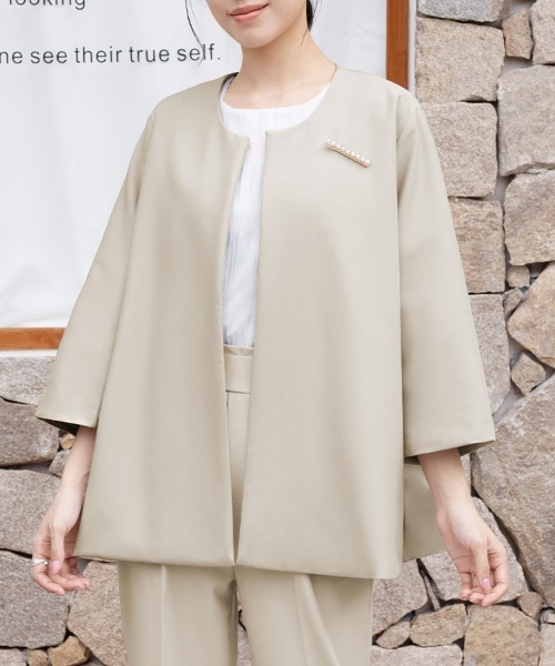 ONEP STAR(ワンピスター)の「ワイドスリーブ×テーパードパンツセット(セットアップ・レディース・ベージュ/グレー/ブラック/グレイッシュベージュ・MEDIUM/LARGE)」の22枚目の写真