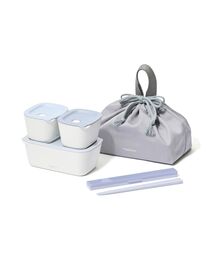 Francfranc | ランチボックス コンプリート5点セット ブルー 弁当箱 箸 箸入れ 巾着付き(キッチンツール)