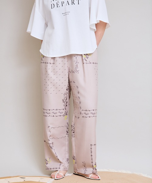 LHELBIE（レルビエ）の「パッチワークプリントブッチャーパンツ（その他パンツ・レディース・ブラック/ベージュ・M）」の8枚目の写真