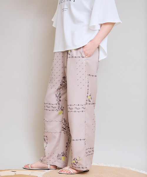 LHELBIE（レルビエ）の「パッチワークプリントブッチャーパンツ（その他パンツ・レディース・ブラック/ベージュ・M）」の11枚目の写真