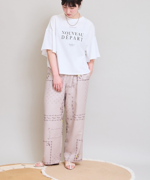 LHELBIE（レルビエ）の「パッチワークプリントブッチャーパンツ（その他パンツ・レディース・ブラック/ベージュ・M）」の9枚目の写真