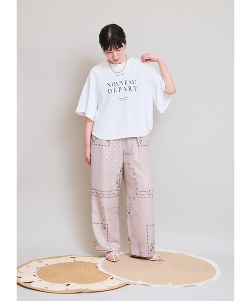 LHELBIE（レルビエ）の「パッチワークプリントブッチャーパンツ（その他パンツ・レディース・ブラック/ベージュ・M）」の18枚目の写真