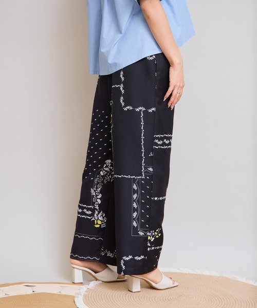 LHELBIE（レルビエ）の「パッチワークプリントブッチャーパンツ（その他パンツ・レディース・ブラック/ベージュ・M）」の6枚目の写真
