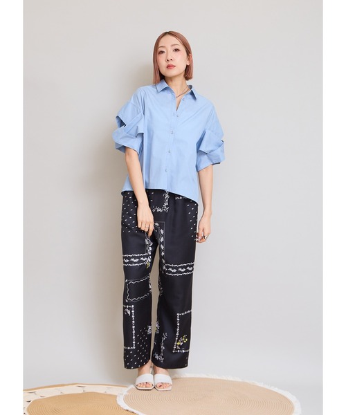 LHELBIE（レルビエ）の「パッチワークプリントブッチャーパンツ（その他パンツ・レディース・ブラック/ベージュ・M）」の22枚目の写真