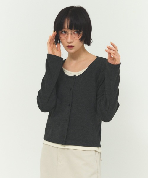 FMiBL（ファミル）の「ソフトレイヤードライクトップス（Tシャツ/カットソー・レディース・ホワイト/グレー/ブラック・FREE）」の8枚目の写真