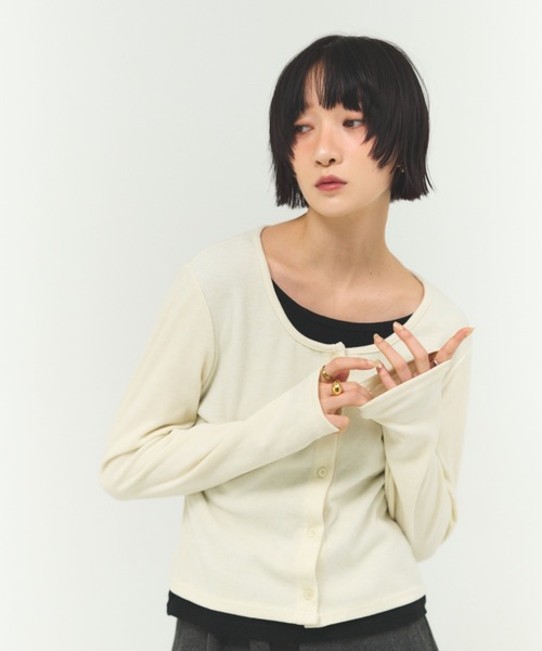 FMiBL（ファミル）の「ソフトレイヤードライクトップス（Tシャツ/カットソー・レディース・ホワイト/グレー/ブラック・FREE）」の19枚目の写真