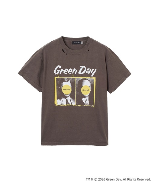 GOOD ROCK SPEED(グッドロックスピード)の「(GOOD ROCK SPEED)GREENDAY TSHIRT(Tシャツ/カットソー・レディース・ブラウン・ONE SIZE)」の2枚目の写真