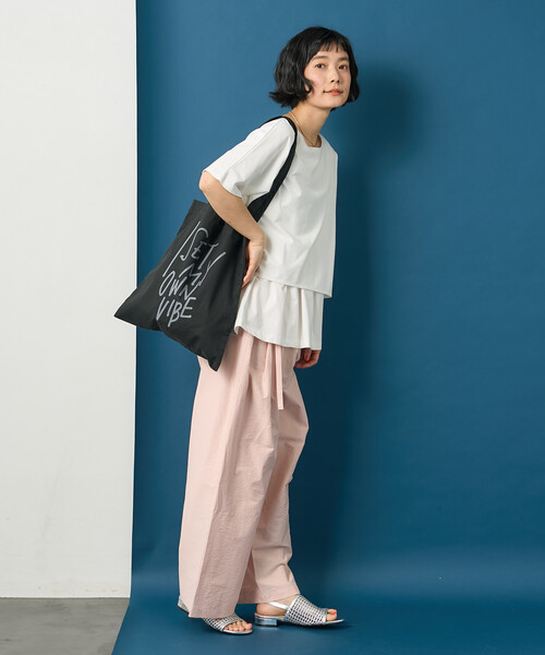 FREAK'S STORE(フリークスストア)の「藤本美貴 × FREAK'S STORE/フリークスストア ドッキングレイヤード Tシャツブラウス(Tシャツ/カットソー・レディース・ブラウン/オフホワイト/ブルー・フリ-)」の5枚目の写真