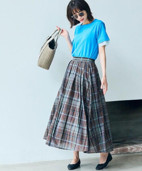grove(グローブ)の「【二の腕カバー/UVカット・ひんやり】袖口シアースクエアネックTシャツ(Tシャツ/カットソー・レディース・ブラック/オフホワイト/ライトブルー/ブラウン系その他・02/03/05/01/04)」の22枚目の写真