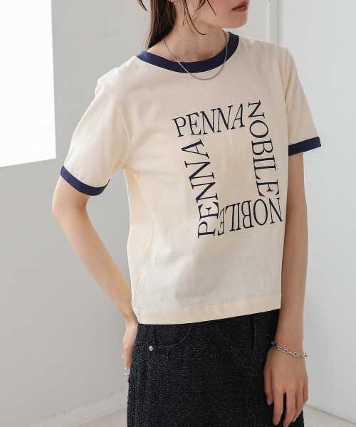 Bab（バブ）の「配色リンガーロゴ半袖Ｔシャツ（Tシャツ/カットソー・レディース・アイボリー/ネイビー/イエロー・MEDIUM）」の12枚目の写真