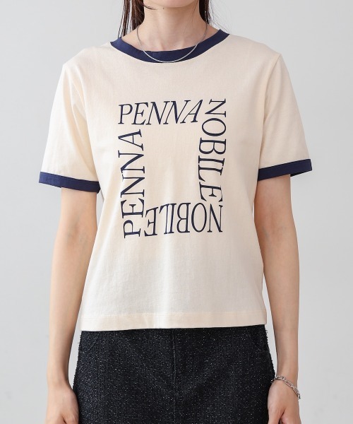 Bab（バブ）の「配色リンガーロゴ半袖Ｔシャツ（Tシャツ/カットソー・レディース・アイボリー/ネイビー/イエロー・MEDIUM）」の14枚目の写真