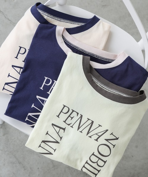 Bab（バブ）の「配色リンガーロゴ半袖Ｔシャツ（Tシャツ/カットソー・レディース・アイボリー/ネイビー/イエロー・MEDIUM）」の22枚目の写真