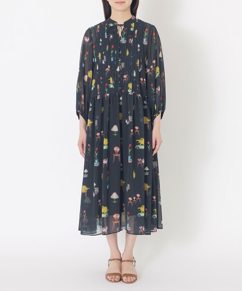 S.ESSENTIALS(エスエッセンシャルズ)の「【AIKO FUKUDAコラボ】プリントワンピース(ワンピース・レディース・ダークネイビー/グレー系その他・36/38)」の10枚目の写真