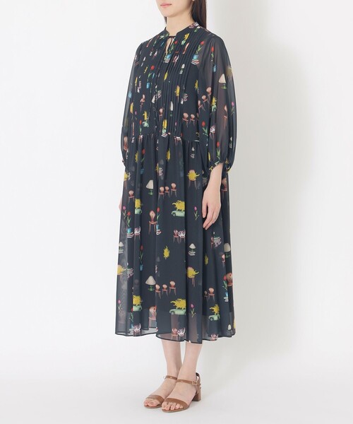 S.ESSENTIALS(エスエッセンシャルズ)の「【AIKO FUKUDAコラボ】プリントワンピース(ワンピース・レディース・ダークネイビー/グレー系その他・36/38)」の9枚目の写真