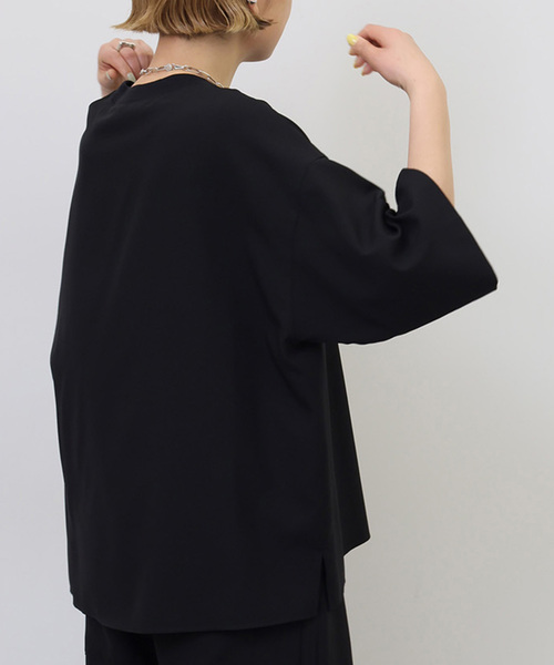 JOURNAL STANDARD LUXE（ジャーナルスタンダード　ラックス）の「トロピカル リブT（シャツ/ブラウス・レディース・チャコールグレー/ブラック・FREE）」の4枚目の写真