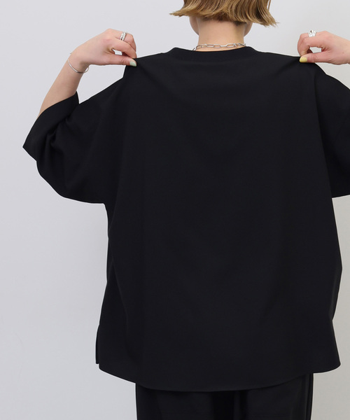 JOURNAL STANDARD LUXE（ジャーナルスタンダード　ラックス）の「トロピカル リブT（シャツ/ブラウス・レディース・チャコールグレー/ブラック・FREE）」の6枚目の写真