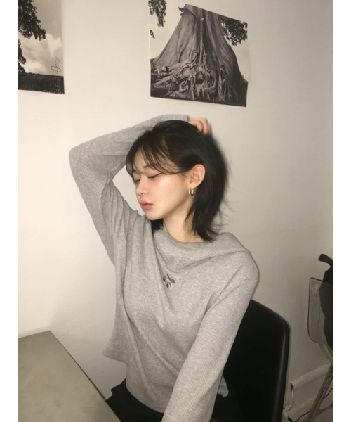 Худи Waffle cotton blend [melange grey]