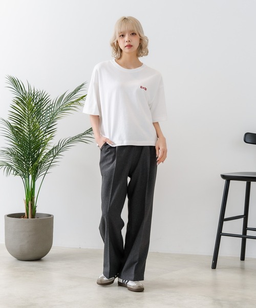 CONVERSE(コンバース)の「【CONVERSE/コンバース】【背中で魅せるハイカット】バックプリントTシャツ オールスター 前面ワンポイント(Tシャツ/カットソー・レディース・オフホワイト/ブラック/グリーン・MEDIUM)」の5枚目の写真