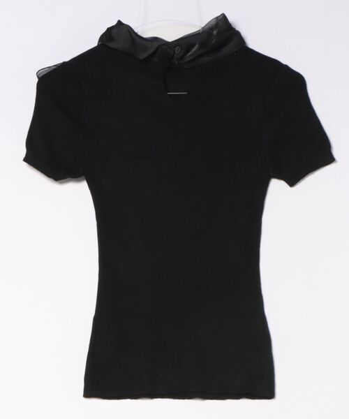 Jasmine Grandiflorum（ジャスミングランディフローラム）の「【Jasmine】リボンシアーニットトップス (SS)（Tシャツ/カットソー・レディース・ブラック/ライトベージュ・FREE）」の3枚目の写真