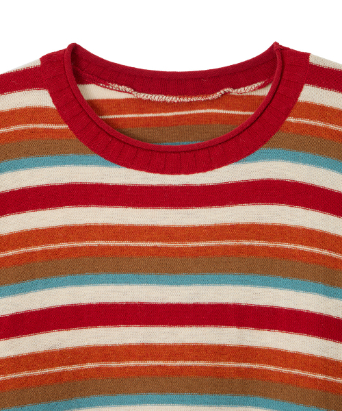 DANDEL(ダンデル)の「DD mori stripe damaged knit (RED)(ニット/セーター・レディース・その他・OS)」の3枚目の写真