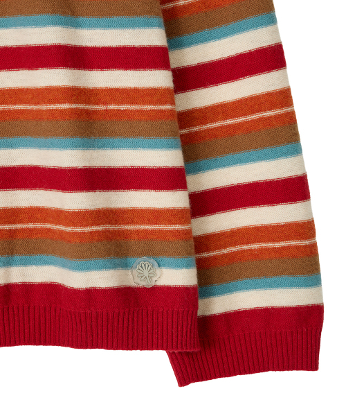 DANDEL(ダンデル)の「DD mori stripe damaged knit (RED)(ニット/セーター・レディース・その他・OS)」の2枚目の写真