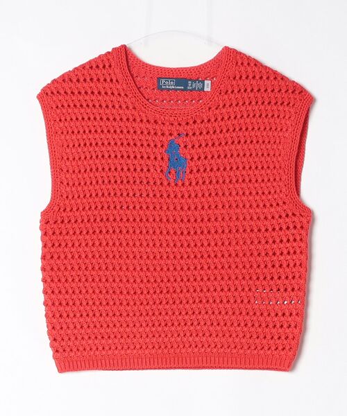 POLO RALPH LAUREN(ポロ ラルフ ローレン)の「Big Pony クロシェイド コットン セーター(ニット/セーター・レディース・レッド・S/M/L/XS)」の3枚目の写真