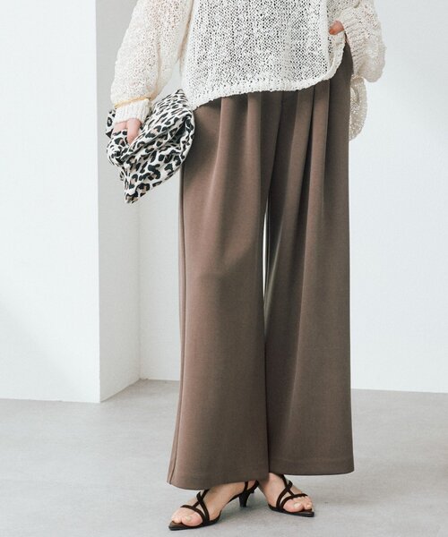 RIVE DROITE（リヴドロワ）の「【セットアップ着用可能/接触冷感】ドレーピーカットスラックス（その他パンツ・レディース・チャコールグレー/ブラウン・38/36）」の2枚目の写真