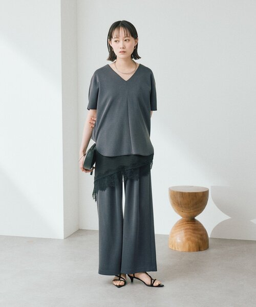 RIVE DROITE（リヴドロワ）の「【セットアップ着用可能/接触冷感】ドレーピーカットスラックス（その他パンツ・レディース・チャコールグレー/ブラウン・38/36）」の20枚目の写真