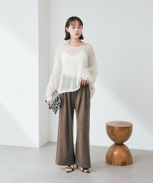 RIVE DROITE（リヴドロワ）の「【セットアップ着用可能/接触冷感】ドレーピーカットスラックス（その他パンツ・レディース・チャコールグレー/ブラウン・38/36）」の19枚目の写真