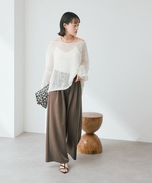 RIVE DROITE（リヴドロワ）の「【セットアップ着用可能/接触冷感】ドレーピーカットスラックス（その他パンツ・レディース・チャコールグレー/ブラウン・38/36）」の8枚目の写真