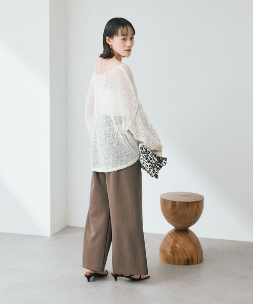 RIVE DROITE（リヴドロワ）の「【セットアップ着用可能/接触冷感】ドレーピーカットスラックス（その他パンツ・レディース・チャコールグレー/ブラウン・38/36）」の9枚目の写真