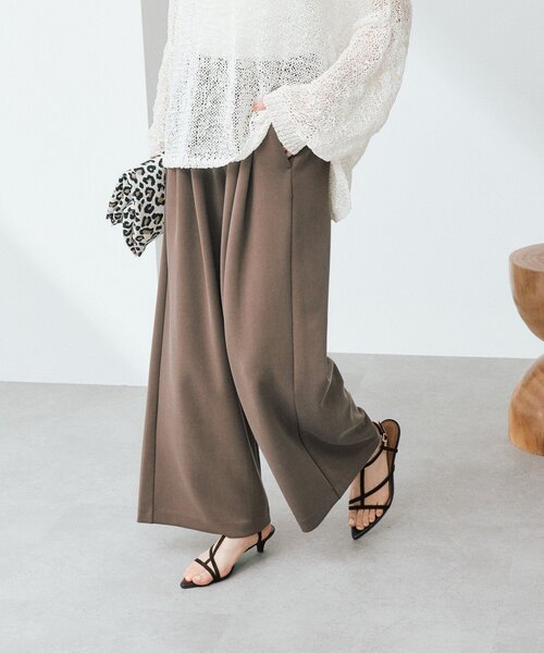 RIVE DROITE（リヴドロワ）の「【セットアップ着用可能/接触冷感】ドレーピーカットスラックス（その他パンツ・レディース・チャコールグレー/ブラウン・38/36）」の12枚目の写真