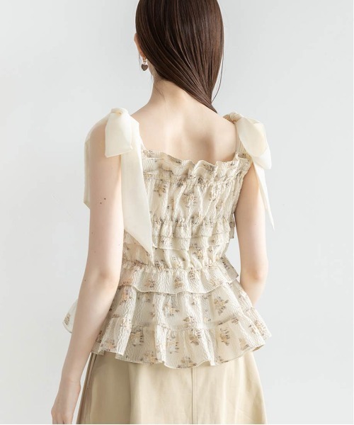 RANDA（ランダ）の「フリルジャガードリボントップス（シャツ/ブラウス・レディース・ブラック/クリーム/ピンク・FREE）」の8枚目の写真