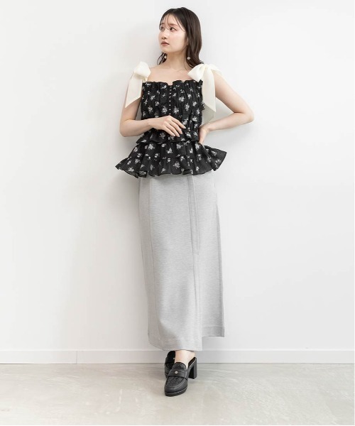 RANDA（ランダ）の「フリルジャガードリボントップス（シャツ/ブラウス・レディース・ブラック/クリーム/ピンク・FREE）」の10枚目の写真