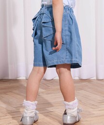 SLAP SLIP | デニム&ツイルバックフリルリボンショートパンツ(90~130cm)(デニムパンツ)
