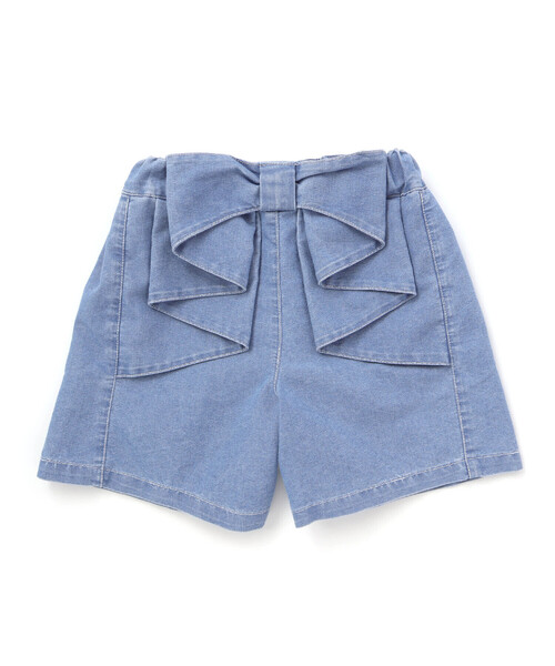 SLAP SLIP(スラップスリップ)の「デニム&ツイルバックフリルリボンショートパンツ(90~130cm)(デニムパンツ・キッズ・パープル/ブルー・110cm/90cm/100cm/120cm/130cm)」の8枚目の写真
