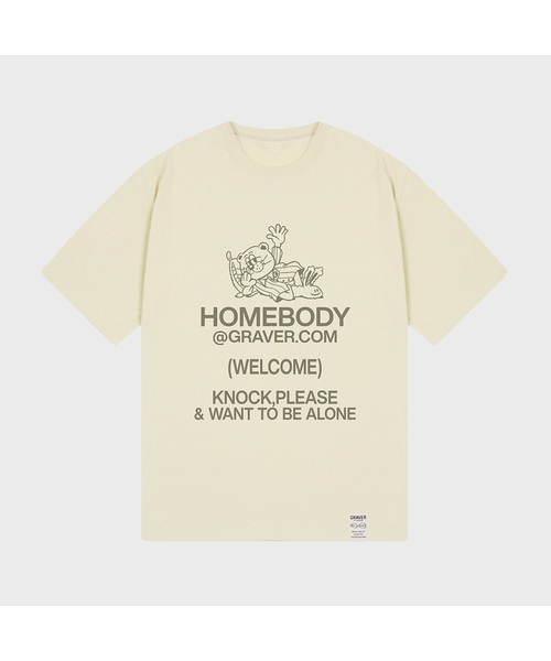 GRAVER（グレーバー）の「[ユニセックス]ホームボディ 半袖Tシャツ_3カラー（Tシャツ/カットソー・レディース・ベージュ/ホワイト/ブラック・X-LARGE/LARGE/SMALL/MEDIUM）」の3枚目の写真