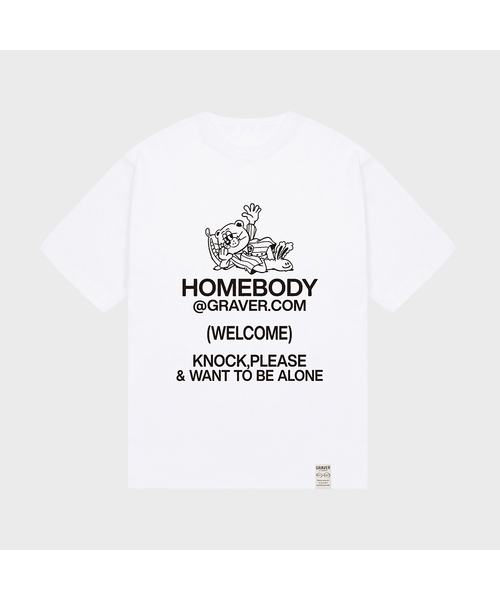 GRAVER（グレーバー）の「[ユニセックス]ホームボディ 半袖Tシャツ_3カラー（Tシャツ/カットソー・レディース・ベージュ/ホワイト/ブラック・X-LARGE/LARGE/SMALL/MEDIUM）」の2枚目の写真