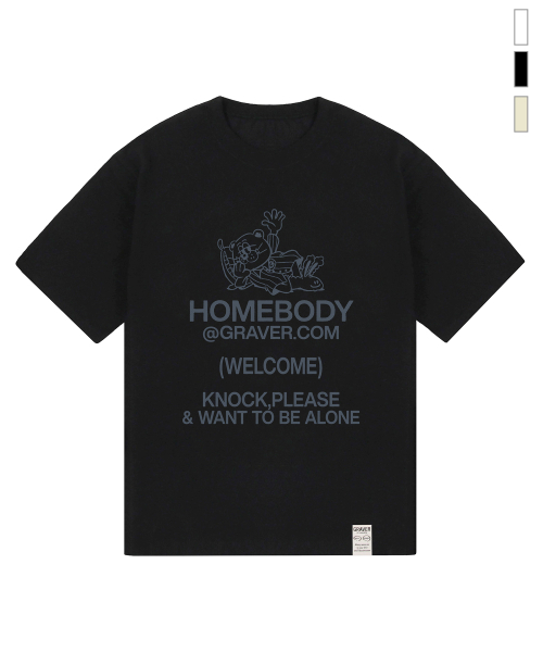 GRAVER（グレーバー）の「[ユニセックス]ホームボディ 半袖Tシャツ_3カラー（Tシャツ/カットソー・レディース・ベージュ/ホワイト/ブラック・X-LARGE/LARGE/SMALL/MEDIUM）」の4枚目の写真
