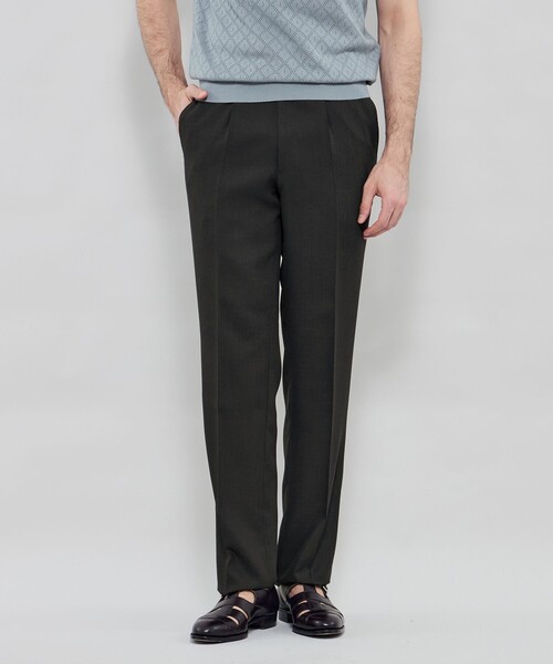 MACKINTOSH LONDON(マッキントッシュ ロンドン)の「【Adjustable Fit】ドビー1プリーツスラックス(スラックス・メンズ・ブラック/グレー系その他2・82/90/86/78)」の2枚目の写真