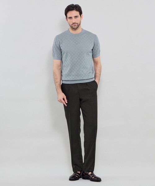 MACKINTOSH LONDON(マッキントッシュ ロンドン)の「【Adjustable Fit】ドビー1プリーツスラックス(スラックス・メンズ・ブラック/グレー系その他2・82/90/86/78)」の4枚目の写真