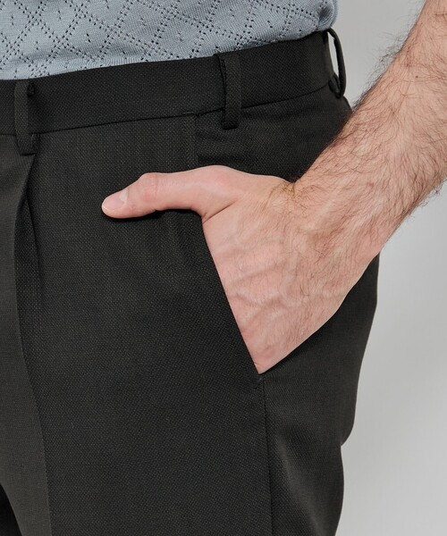 MACKINTOSH LONDON(マッキントッシュ ロンドン)の「【Adjustable Fit】ドビー1プリーツスラックス(スラックス・メンズ・ブラック/グレー系その他2・82/90/86/78)」の8枚目の写真